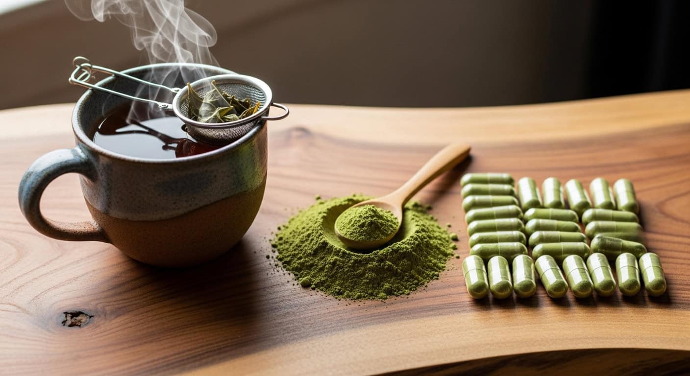 Kratom Tea vs Powder vs Capsules - Kratom Earth