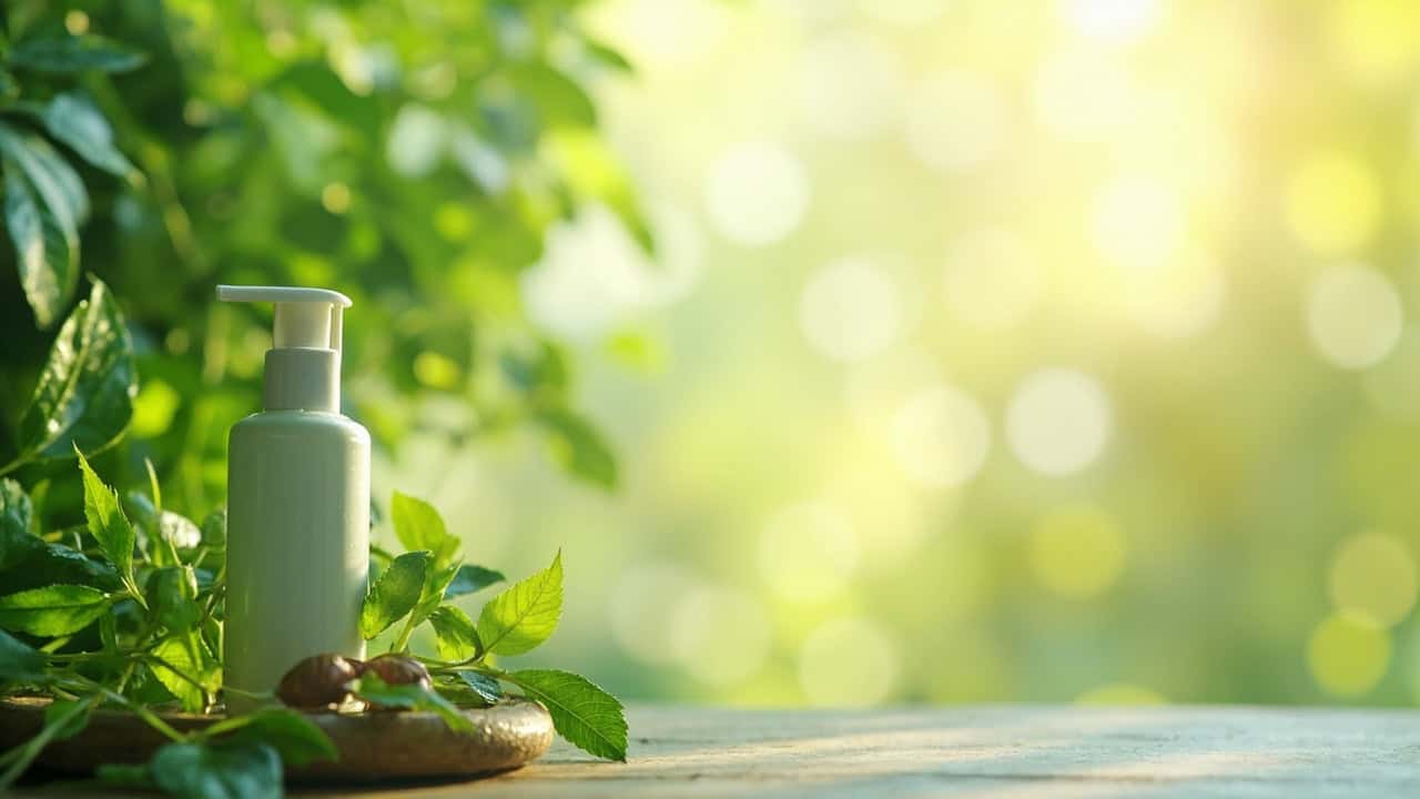 serene wellness scene with soft natural light, green plants, and a peaceful atmosphere suggesting tranquility